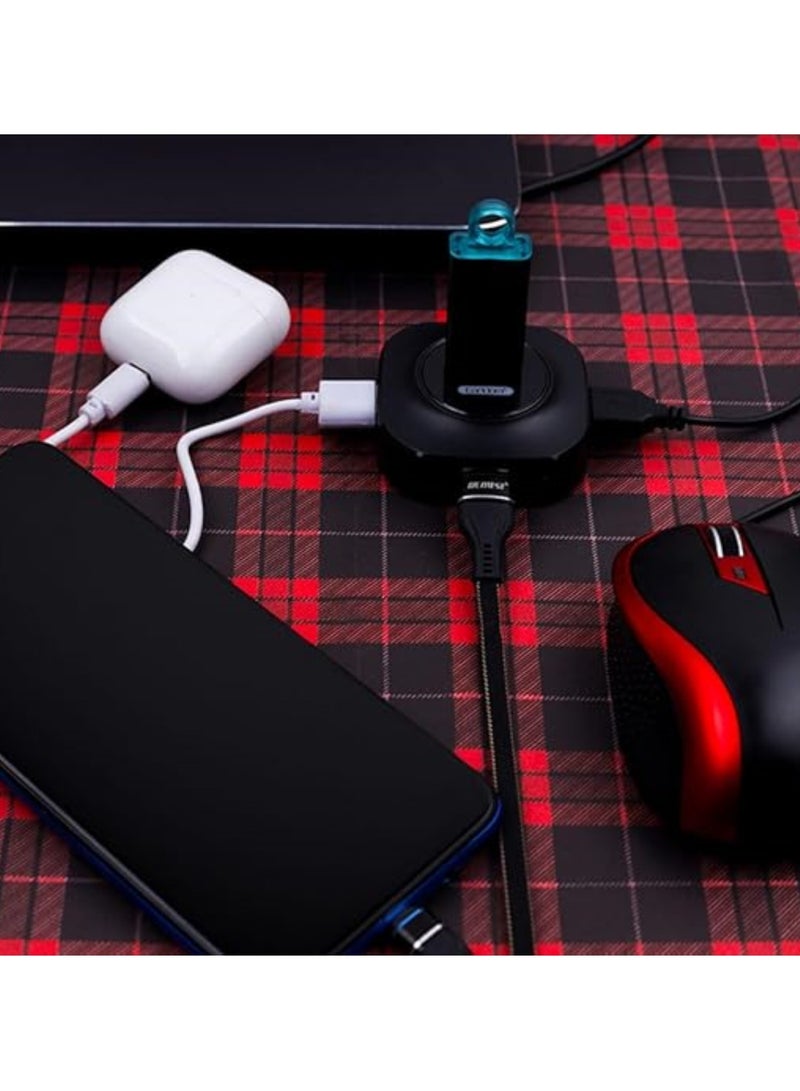 Earldom USB Hub For Data Transfer with 4 USB-A Ports And 1 Micro Port / Plug and play / Easy to use - Black  - Image 2
