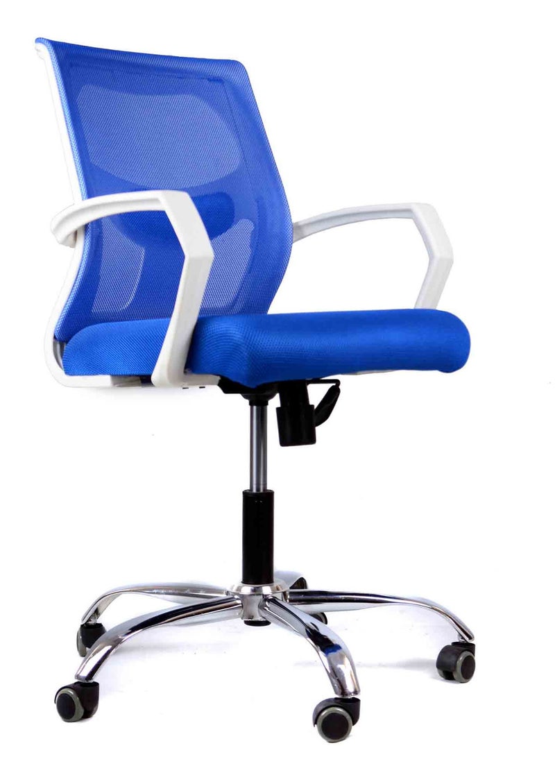 elhelow style Joker Office Chair White&Blue 50X50X110 Cm  - Image 1
