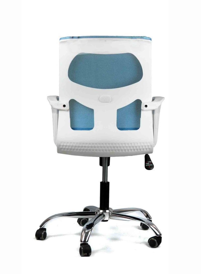 elhelow style Joker Office Chair White&Blue 50X50X110 Cm  - Image 2