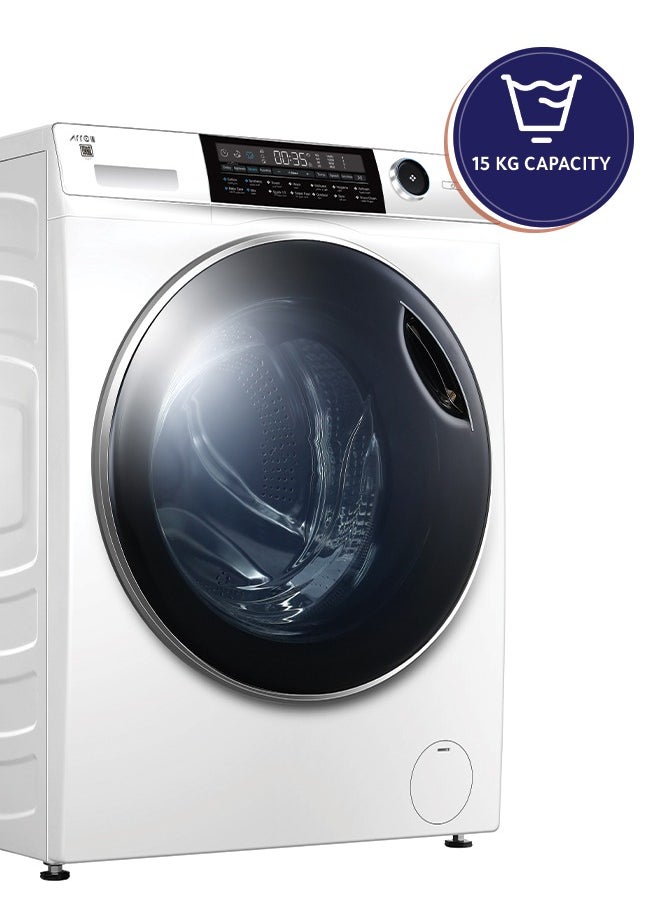 Arrow - 15KG Front Loading Automatic Washing Machine, 15KG Washing Capacity, White Color, 14 Programs, 1400rpm Max Spin Speed, 140° Door Open Angle, Big Glass Door 52.5 CM | Model Name: RO-15FWHS - Image 1