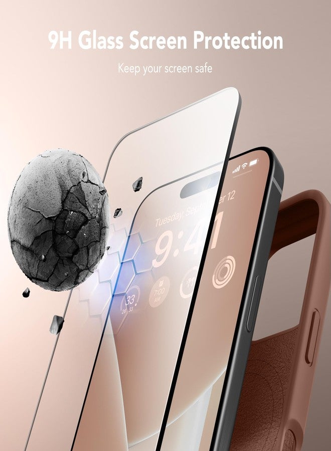 غونيز جراب GONEZ المغناطيسي لهاتف iPhone 16 Pro، متوافق مع MagSafe، [واقي شاشة + واقي عدسة الكاميرا]، جراب هاتف سيليكون مقاوم للصدمات ومضاد للخدش 6.3 بوصة، بني - Image 5