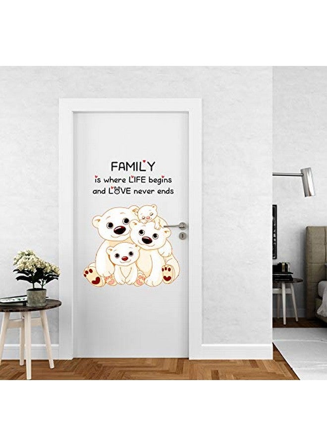 DivineDesigns™ Vinyl Family Bears Door Sticker Ideal for Kids Room, Living Room, Bedroom, Office Bedroom, Nursery Decoration for Baby Boy, Girl Room Dcor (Multicolour, Standard) Pack of 1 - Image 2