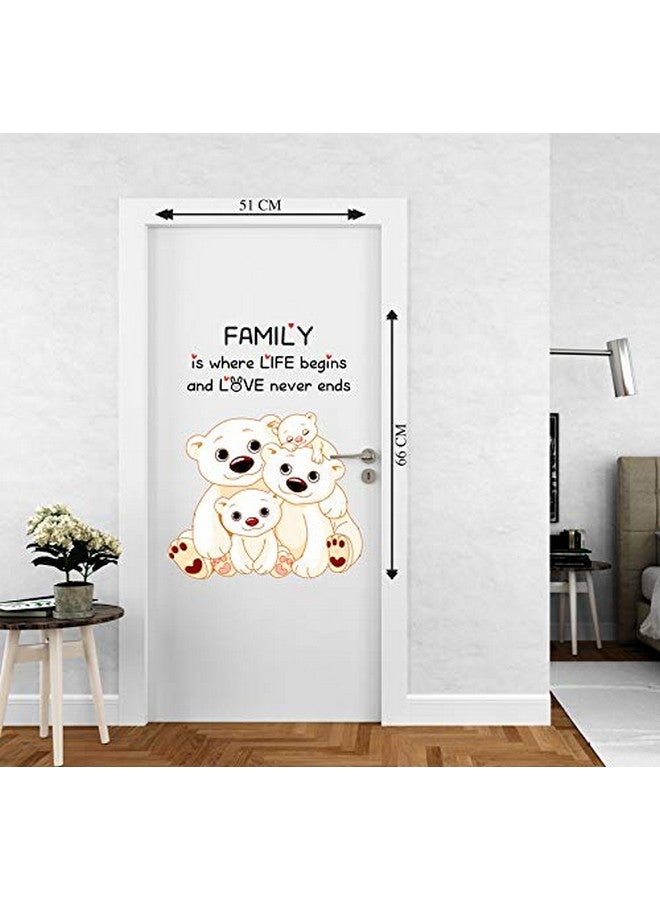 DivineDesigns™ Vinyl Family Bears Door Sticker Ideal for Kids Room, Living Room, Bedroom, Office Bedroom, Nursery Decoration for Baby Boy, Girl Room Dcor (Multicolour, Standard) Pack of 1 - Image 3