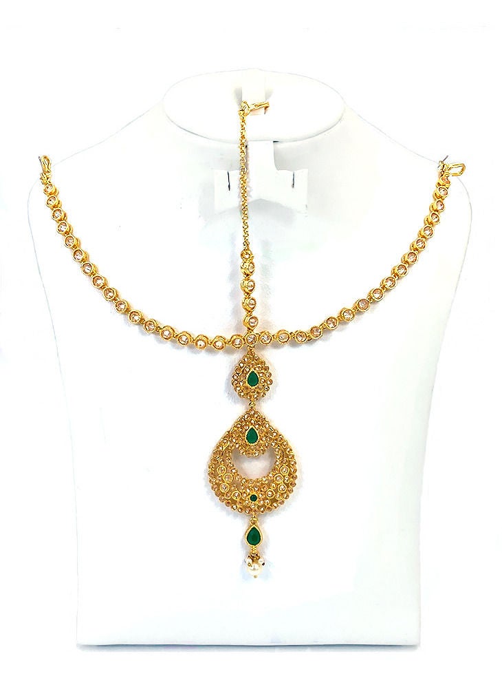 Gohona Bollywood Style Head Chain Jewellery Matha Patti - Image 1