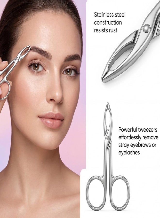 Alrhso 2Pcs Eyebrow Tweezers Scissor Precision Stainless Steel Flat Straight Tip Eyebrow Facial Remover for Hair Plucker Women and Men Facial Hair - Image 5