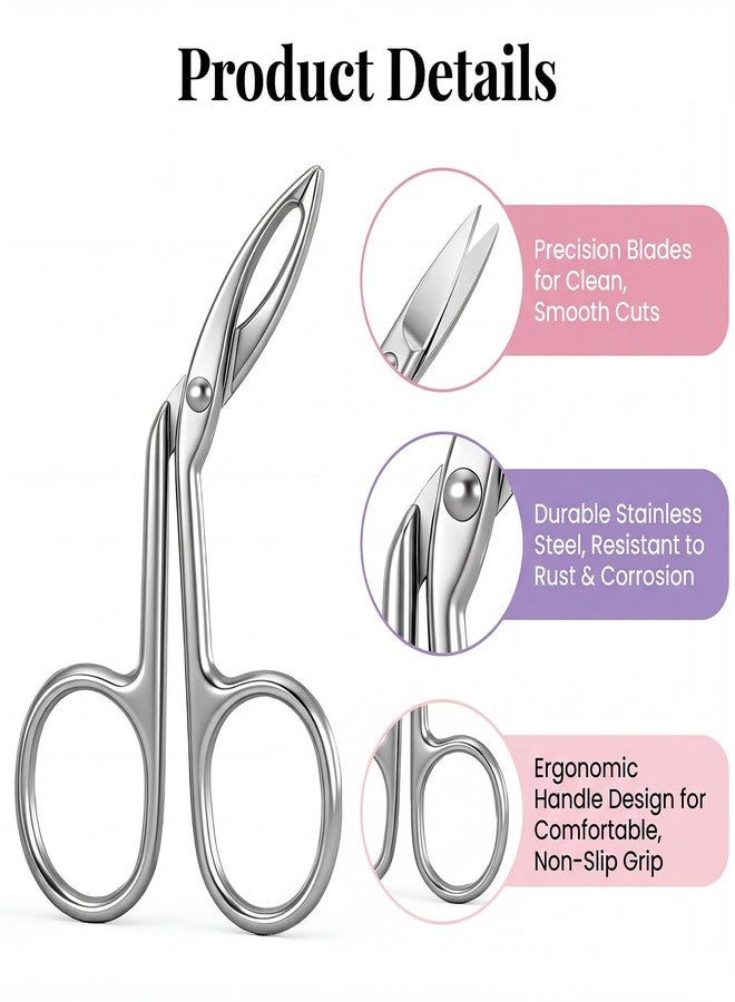 Alrhso 2Pcs Eyebrow Tweezers Scissor Precision Stainless Steel Flat Straight Tip Eyebrow Facial Remover for Hair Plucker Women and Men Facial Hair - Image 3
