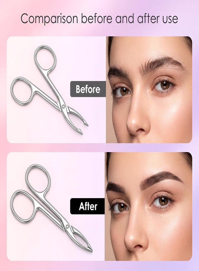 Alrhso 2Pcs Eyebrow Tweezers Scissor Precision Stainless Steel Flat Straight Tip Eyebrow Facial Remover for Hair Plucker Women and Men Facial Hair - Image 4