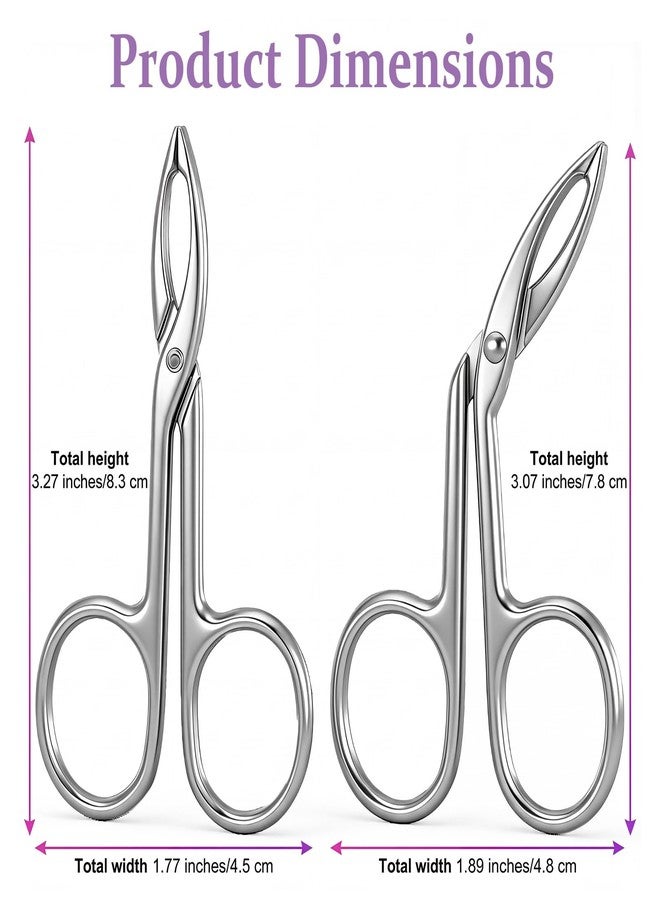 Alrhso 2Pcs Eyebrow Tweezers Scissor Precision Stainless Steel Flat Straight Tip Eyebrow Facial Remover for Hair Plucker Women and Men Facial Hair - Image 2