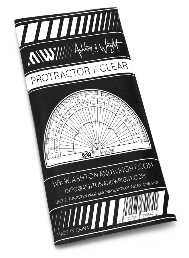 Ashton and Wright - 180 Degree Protractor - 10cm - Lightweight School Protractors - Pack of 5 (Clear) - Image 3