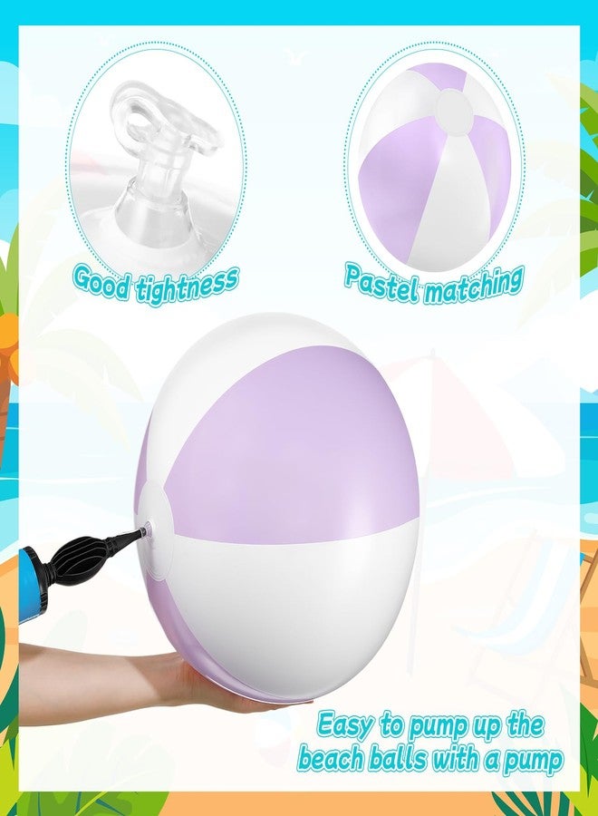 MiniInflat 12 Pcs 16 Inch Inflatable Beach Balls Bulk Jumbo Pastel Inflatable Decorated Ball with Macaron Color PVC Party Ornaments for Summer Birthday Party Decoration(Multicolor,Classic Style) - Image 4