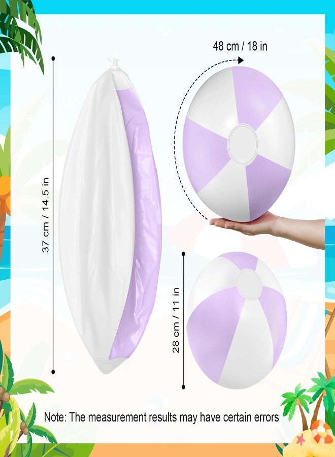 MiniInflat 12 Pcs 16 Inch Inflatable Beach Balls Bulk Jumbo Pastel Inflatable Decorated Ball with Macaron Color PVC Party Ornaments for Summer Birthday Party Decoration(Multicolor,Classic Style) - Image 3