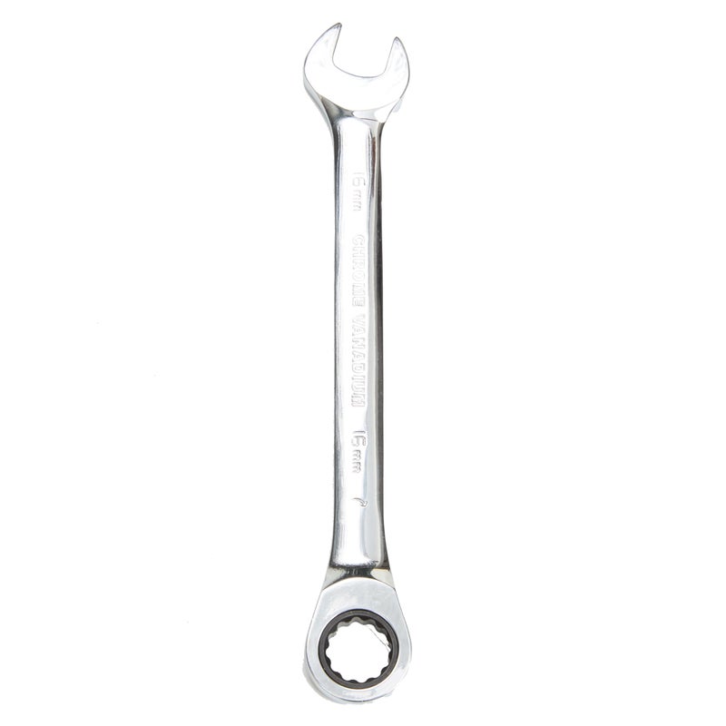 Taparia 16mm Gear Wrench Combination Spanner made of Chrome Vanadium Steel, Combination Ratchet Spanner, CrV Steel Mirror polish Finish, Anti Rust coating - Image 3