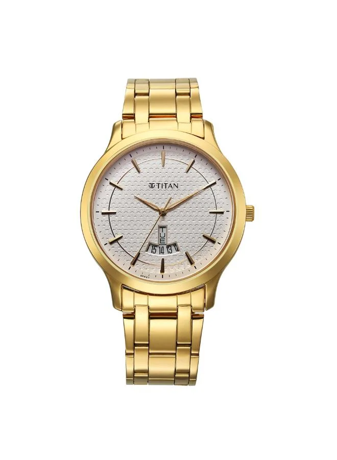 تيتان Men Analog Display Watch With Gold Stainless Steel Strap - 1825YM14