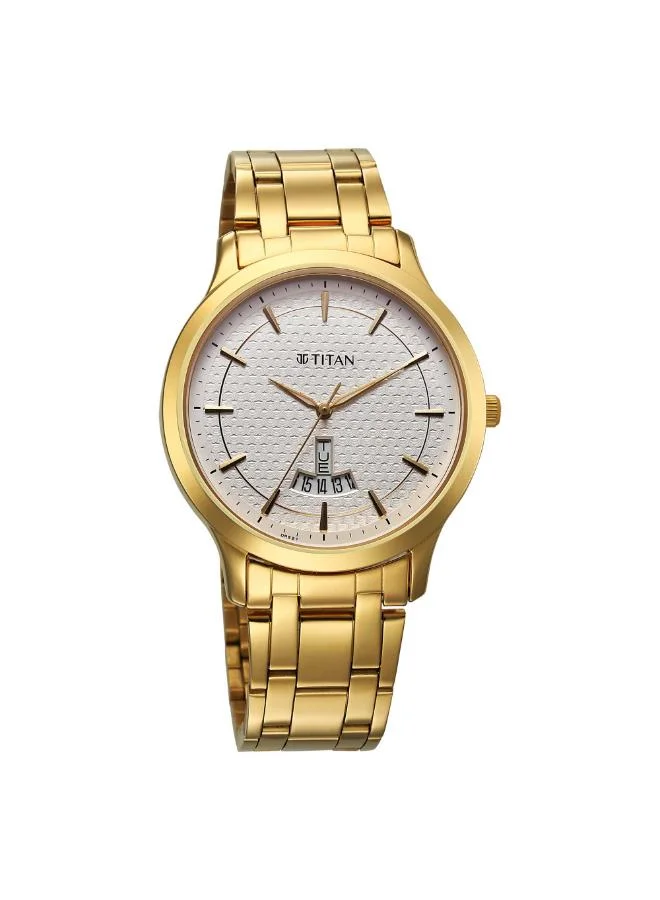 تيتان Men Analog Display Watch With Gold Stainless Steel Strap - 1825YM14
