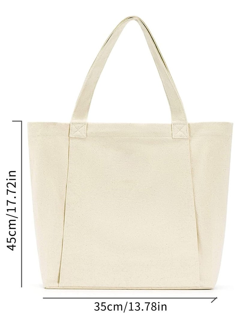 Ru syanl Canvas Tote Bag with Yoga Mat Carrier Pocket Carryall Shoulder Bag for Office Workout Pilates Travel Beach and Gym - Image 3