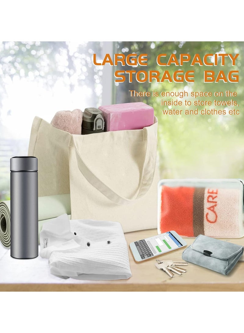 Ru syanl Canvas Tote Bag with Yoga Mat Carrier Pocket Carryall Shoulder Bag for Office Workout Pilates Travel Beach and Gym - Image 5