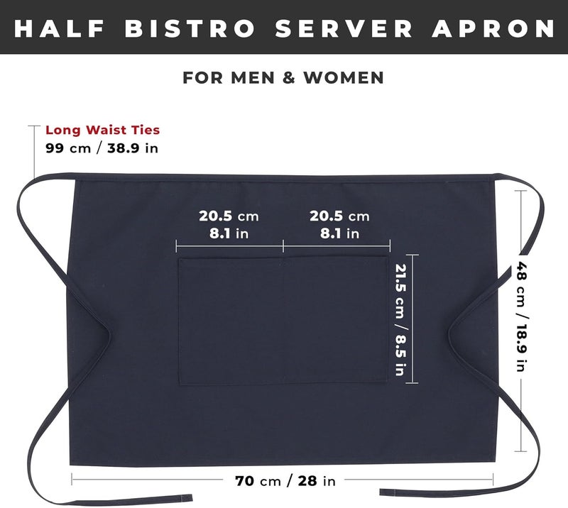 Chef Works Unisex Half Bistro Server Apron - Image 3