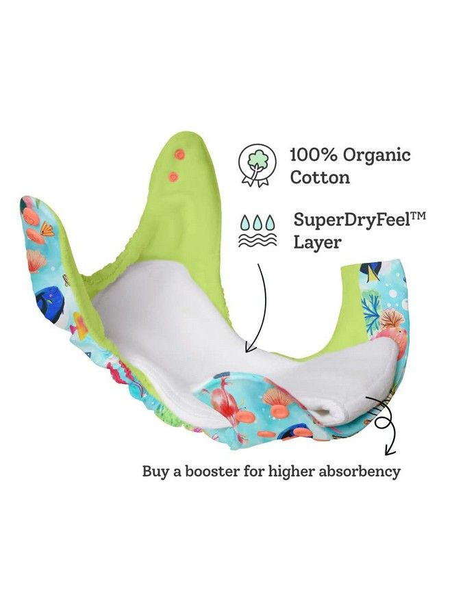 Superbottoms New Uno Freesize Cloth Diaper ; Cloth Diaper For Babies 3M To 3Y ; Washable & Reusable Cloth Diaper ; Comes With Cloth Diaper Insert ; 1 Diaper And 1 Organic Cotton Soaker - Image 4