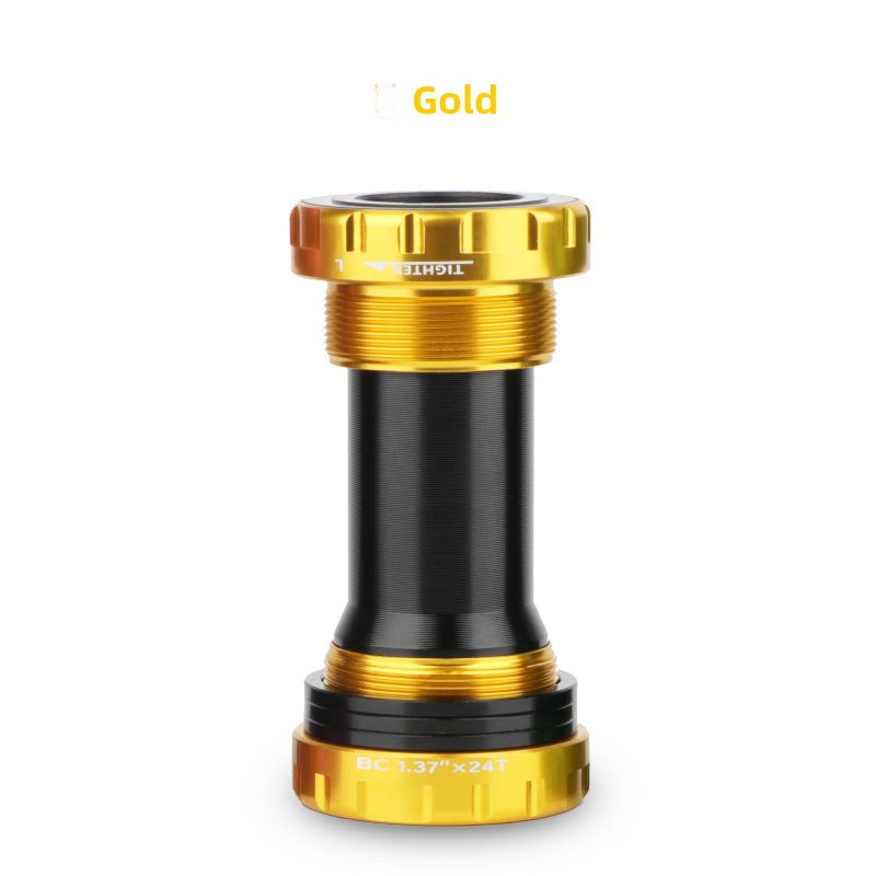 دراجة جبلية دراجة طريق محور أجوف IXF قرص أسنان متكامل خمسي ملولب 68/73 ملم محور سفلي مضغوط (قاطع M68 خيط العمود الأوسط ذهبي) - Image 1