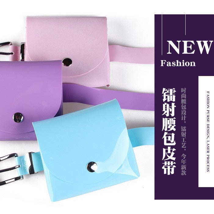 Fashion Mini Bag Plastic Belt Women Laser Decorative Transparent Children Coin Purse Bag Waist Jelly Belt - Image 5