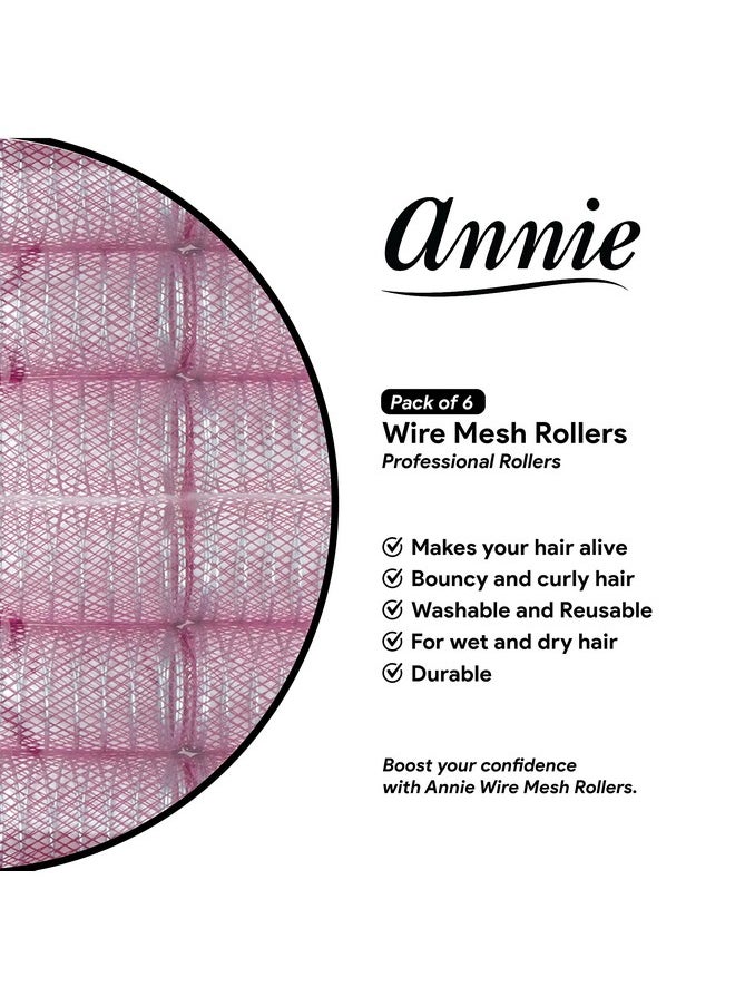 Annie - Nnie 13/4" Jumbo Wire Mesh Hair Rollers 6 Pcs. - Image 1