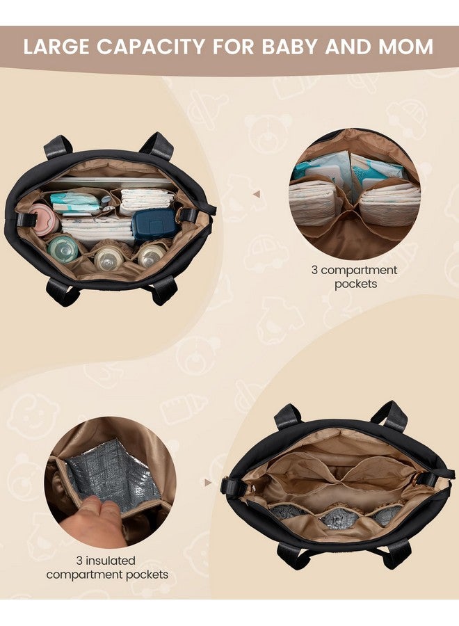 Lovevook LOVEVOOK Diaper Bag Tote, Puffer Baby Diaper Bag with Insulated Pocket,Travel Diaper Tote with Pacifier Case and Changing Pad  - Image 2