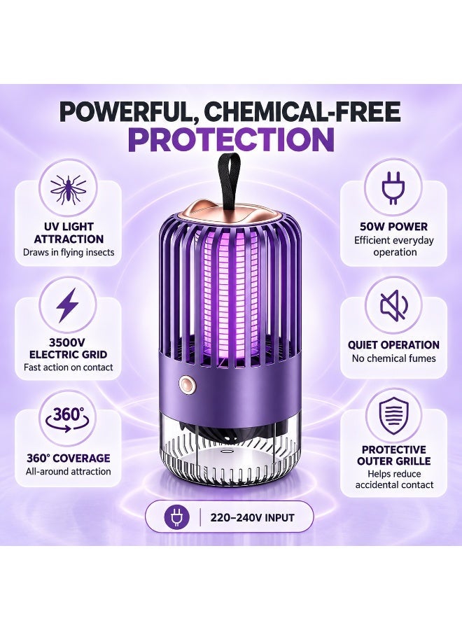Sunhome Electric Mosquito Killer Lamp - 220V to 240V Indoor UV Bug Zapper Light Fly Insect Killer Machine for Home, Kitchen, Bedroom, Office, Outdoor - Chemical Free Pest Control Device - Image 3