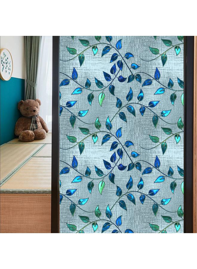 Bluejw BL092-111 Color Retro Electrostatic Glass Sticker PVC Glue-free Window Sticker Removable Frosted Glass Window Decorations - Image 1