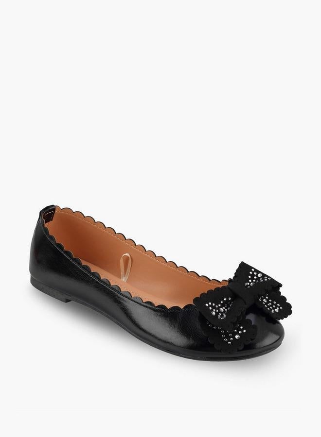 Flora Bella By Shoexpress Girls Embellished Bow Ballerina Shoes - Image 2