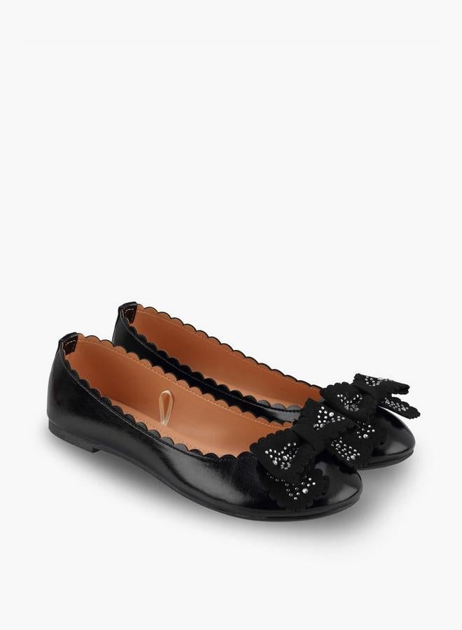 Flora Bella By Shoexpress Girls Embellished Bow Ballerina Shoes - Image 3