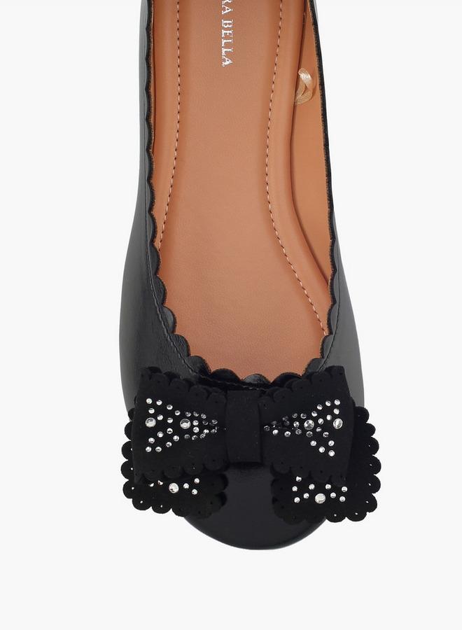 Flora Bella By Shoexpress Girls Embellished Bow Ballerina Shoes - Image 4