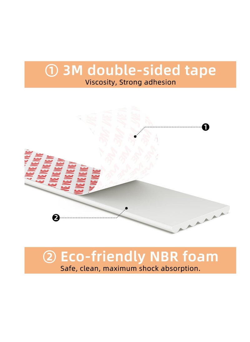 Baby Proofing 32.8ft Edge Corner Protector, Extra-Wide Soft Safety Guards, Proof Foam Padding, with 3M Strong Adhesive Double Sided Tape, Baby Proofing Padding, for Fireplace, Desk, Table (White) - Image 2
