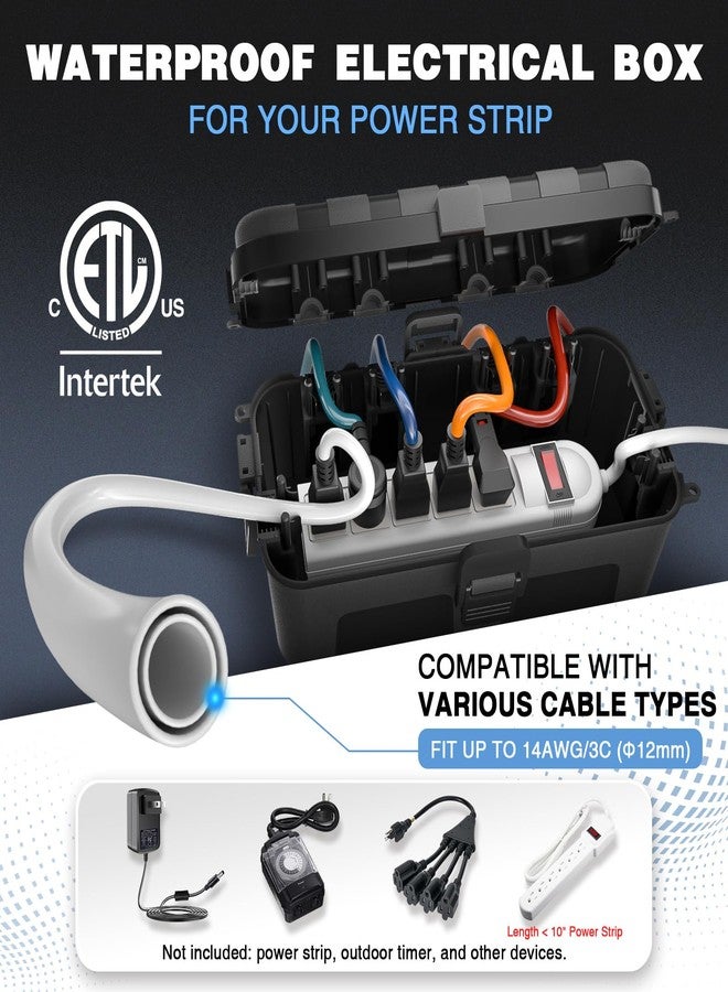 صندوق توصيل كهربائي خارجي متوسط الحجم من فليمون، مقاوم للماء (11.5 × 5.2 × 4 بوصة)، صندوق توصيل كهربائي مقاوم للعوامل الجوية، أسود - Image 2