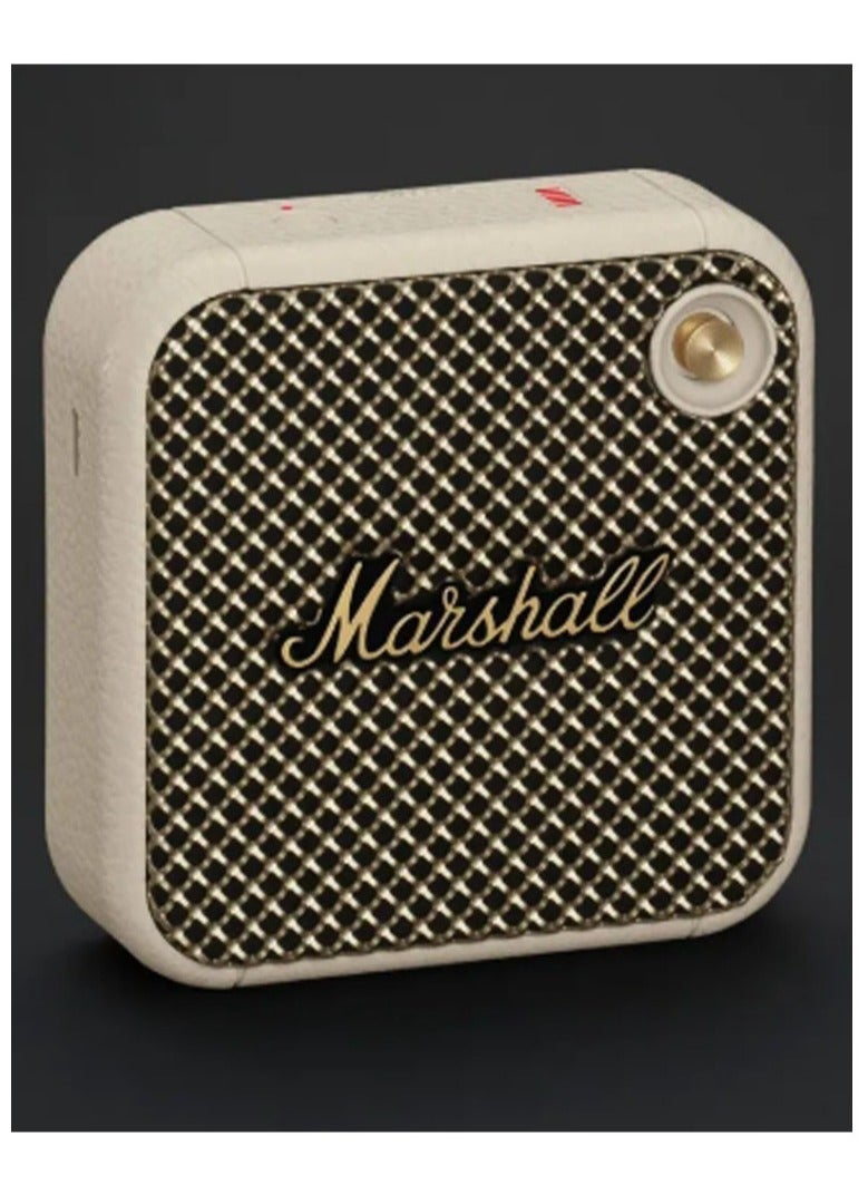 مارشال Willen بلوتوث المتكلم ، واي فاي ، 15 + ساعة وقت اللعب ، للماء ، والشحن السريع كريم ، يمكن مكدسة - نحاس أصفر وكريم - Image 1