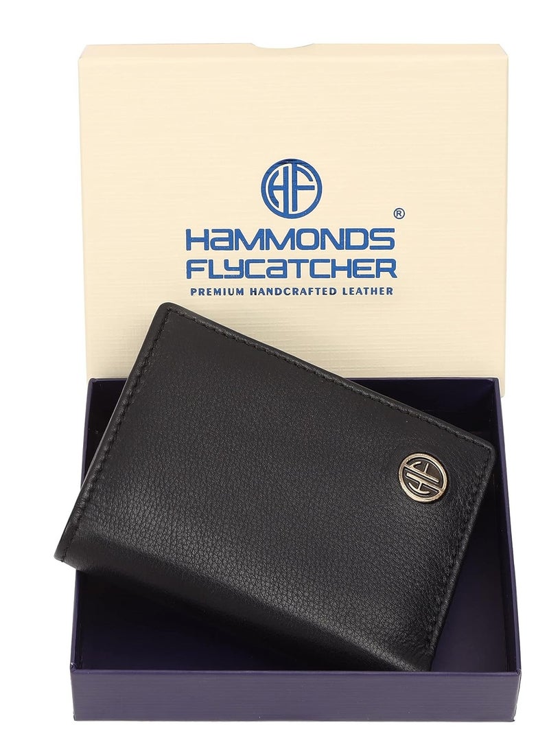  هاموندز فلاي كاتشر محفظة جلد طبيعي ثلاثية الطي للرجال مع حماية - Image 5
