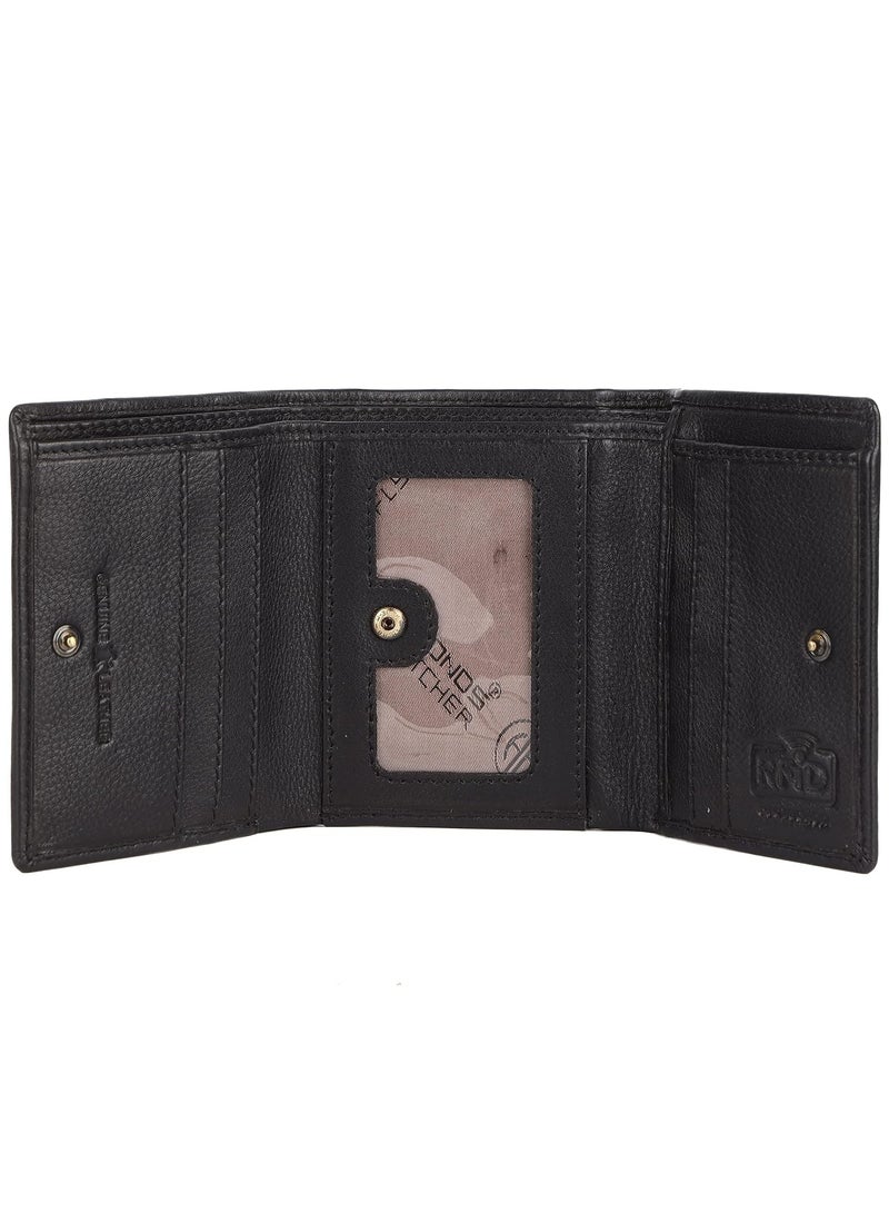  هاموندز فلاي كاتشر محفظة جلد طبيعي ثلاثية الطي للرجال مع حماية - Image 4