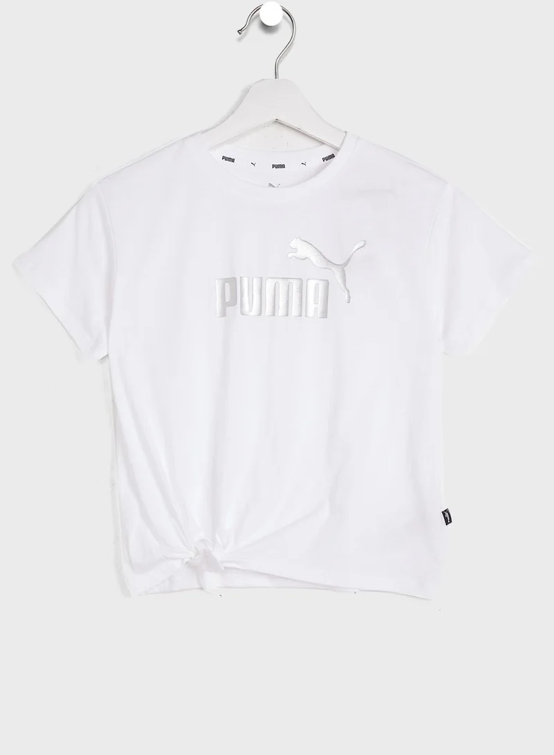 PUMA Youth Essential Logo Knotted T-Shirt
