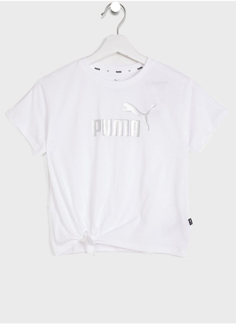 PUMA - Youth Essential Logo Knotted T-Shirt - Image 1