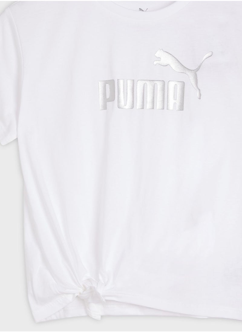 PUMA - Youth Essential Logo Knotted T-Shirt - Image 1