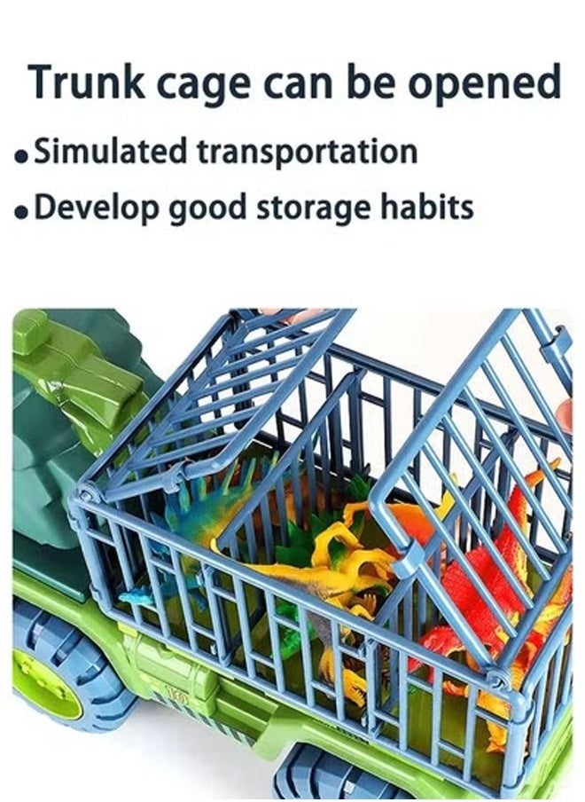 YelaJoy - Dinosaur Truck Toys With 15 Dinosaur Toys Playset Figures,Toy Trucks for Boys,Large Dinosaur Carrier Truck - Image 1