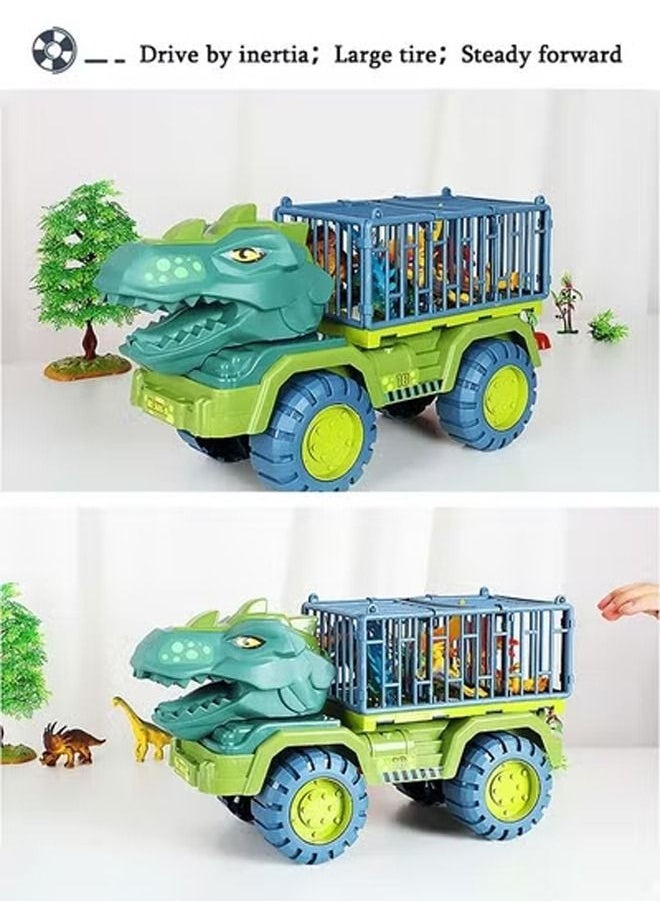 YelaJoy - Dinosaur Truck Toys With 15 Dinosaur Toys Playset Figures,Toy Trucks for Boys,Large Dinosaur Carrier Truck - Image 1