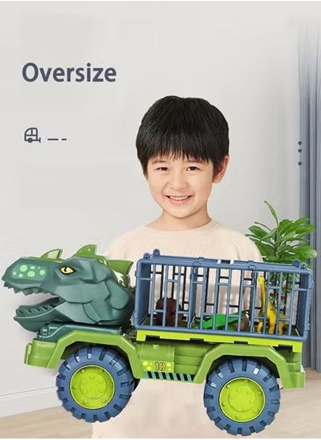 YelaJoy - Dinosaur Truck Toys With 15 Dinosaur Toys Playset Figures,Toy Trucks for Boys,Large Dinosaur Carrier Truck - Image 1