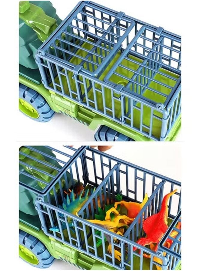 YelaJoy - Dinosaur Truck Toys With 15 Dinosaur Toys Playset Figures,Toy Trucks for Boys,Large Dinosaur Carrier Truck - Image 1