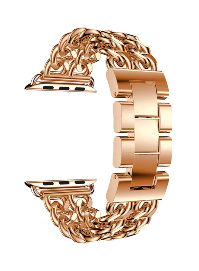 NIBEMINENT Double Row Cowboy Replacement Band For Apple Watch Series 4 40mm Gold - Image 1