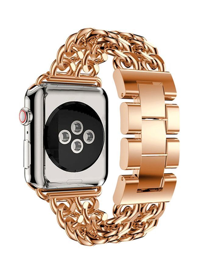 NIBEMINENT Double Row Cowboy Replacement Band For Apple Watch Series 4 40mm Gold - Image 3