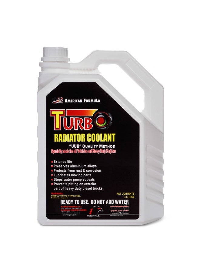 Turbo Radiator Coolant Red 4L | Long-Lasting Antifreeze Protection | Engine Cooling Fluid | High-Performance Radiator Coolant - Image 1