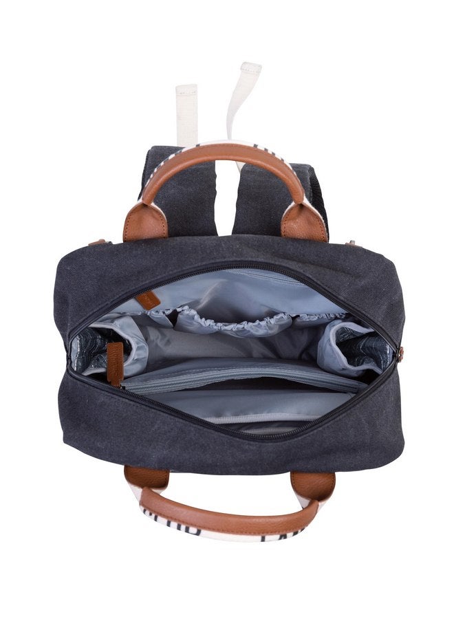 CHILDHOME Childhome Family Club Signature Backpack, Water-Repellant Family Travel Backpack, Includes Changing Pad, Stroller Hooks and Trolley Belts, Black  - Image 4