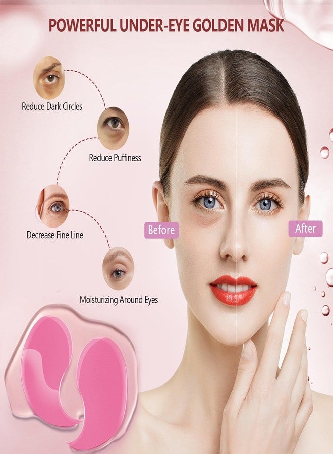 Yargkos 60 Pcs Pink Under Eye Patches, 30 Pairs Undereye Mask for Dark Circles Puffy Eyes Treatment, Collagen Gel Pads Hydrating for Eye Bags Puffiness Wrinkle, Women Men Beauty Skin Care Products - Image 5