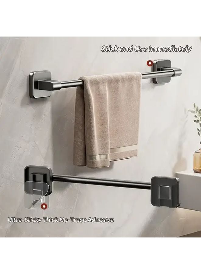 Easy Installation Self Adhesive Towel Bar Black No Drilling Wall Mounted Bathroom Kitchen - Image 2