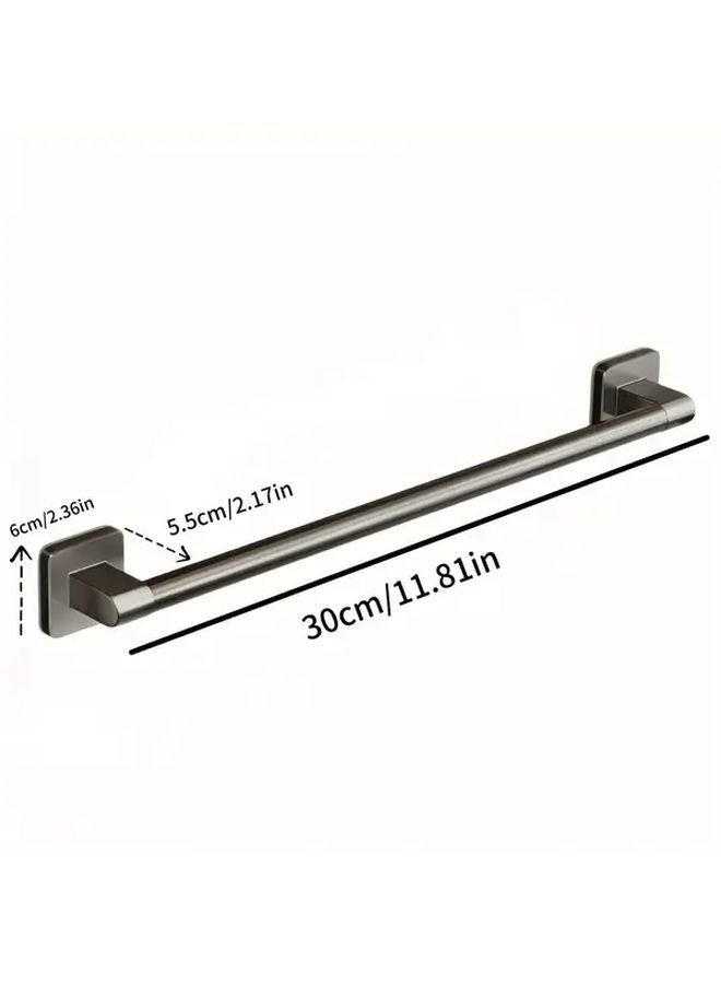 Easy Installation Self Adhesive Towel Bar Black No Drilling Wall Mounted Bathroom Kitchen - Image 1